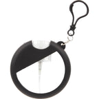 Silicone Bag Charm Hand Sanitizer Holder, Round - Black - Back