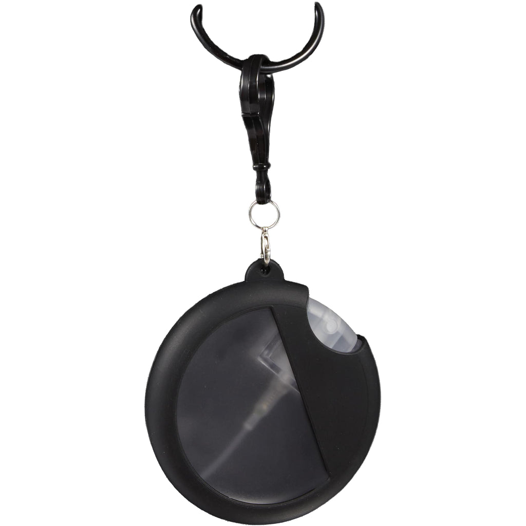Silicone Bag Charm Hand Sanitizer Holder, Round - Black - Detail