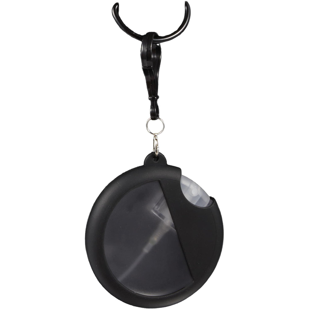 Silicone Bag Charm Hand Sanitizer Holder, Round - Black - Detail