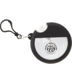Silicone Bag Charm Hand Sanitizer Holder, Round - Black - Front
