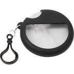 Silicone Bag Charm Hand Sanitizer Holder, Round - Black - Left Angle