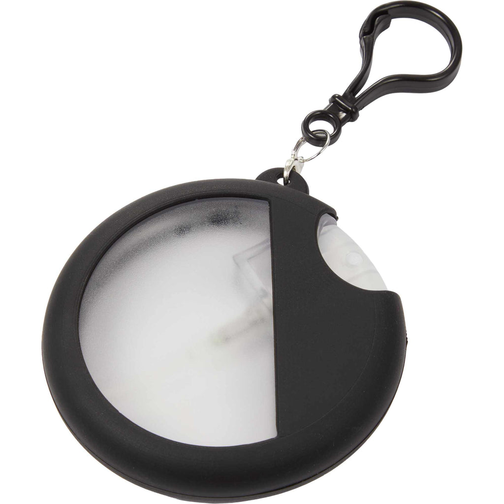 Silicone Bag Charm Hand Sanitizer Holder, Round - Black - Right Angle