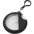 Silicone Bag Charm Hand Sanitizer Holder, Round - Black - Right Angle