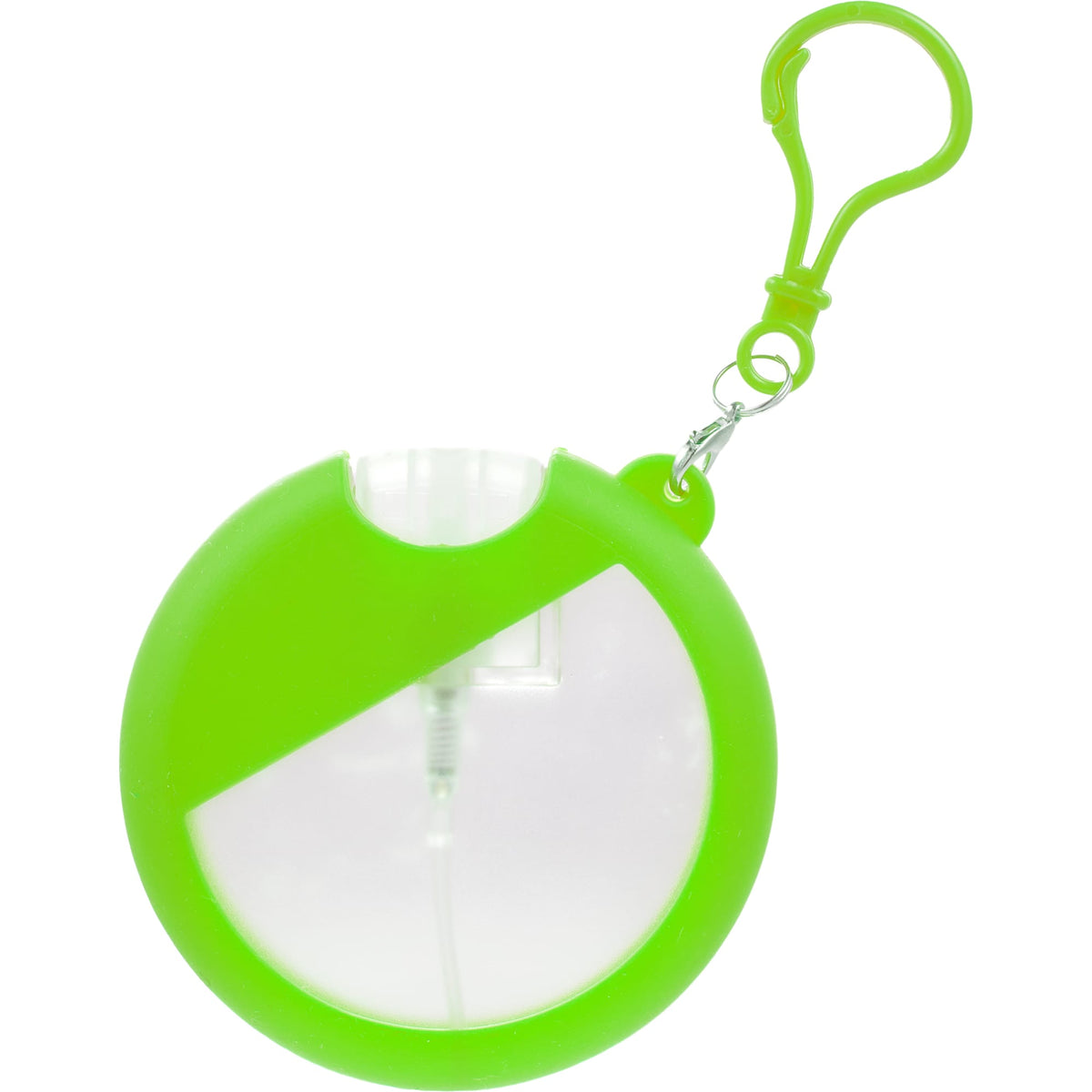 Silicone Bag Charm Hand Sanitizer Holder, Round - Lime - Back