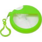Silicone Bag Charm Hand Sanitizer Holder, Round - Lime - Left Angle