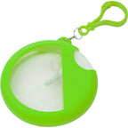 Silicone Bag Charm Hand Sanitizer Holder, Round - Lime - Right Angle