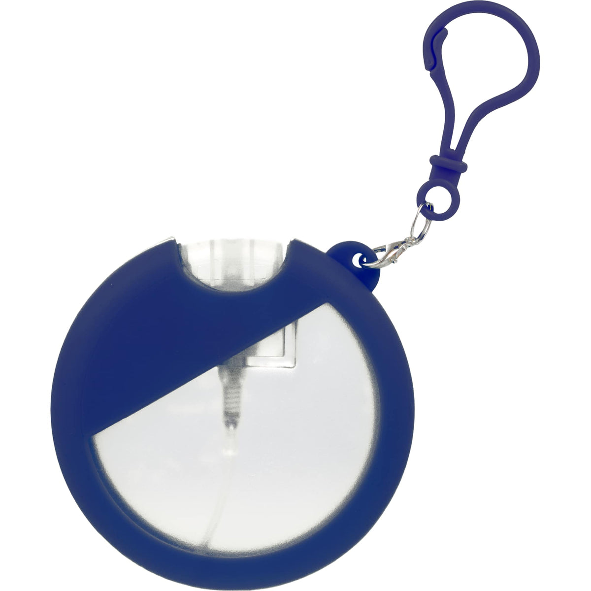 Silicone Bag Charm Hand Sanitizer Holder, Round - Navy - Back