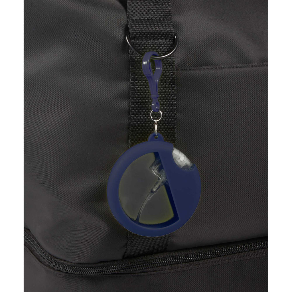 Silicone Bag Charm Hand Sanitizer Holder, Round - Navy - Detail