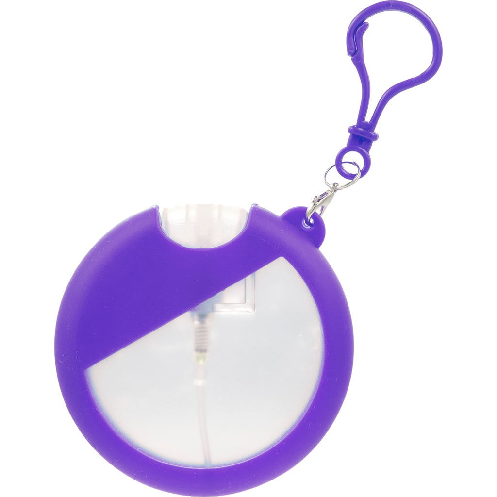 Silicone Bag Charm Hand Sanitizer Holder, Round - Purple - Back