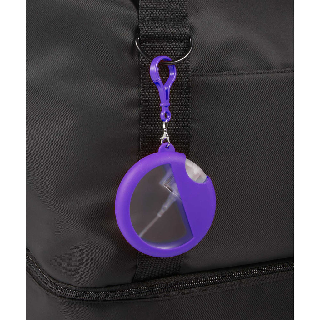 Silicone Bag Charm Hand Sanitizer Holder, Round - Purple - Detail