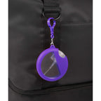 Silicone Bag Charm Hand Sanitizer Holder, Round - Purple - Detail