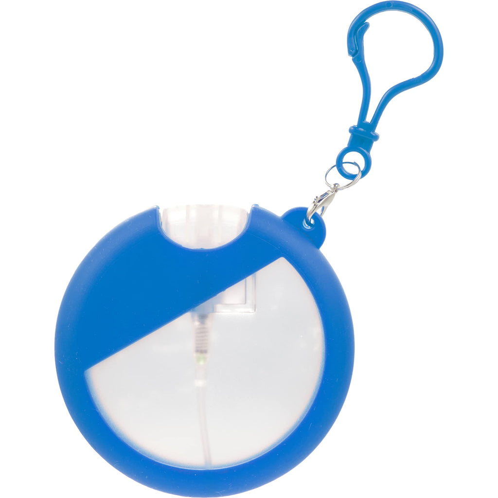 Silicone Bag Charm Hand Sanitizer Holder, Round - Royal Blue - Back
