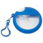Silicone Bag Charm Hand Sanitizer Holder, Round - Royal Blue - Right Angle 2