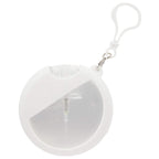 Silicone Bag Charm Hand Sanitizer Holder, Round - White - Back