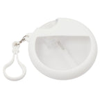 Silicone Bag Charm Hand Sanitizer Holder, Round - White - Right Angle