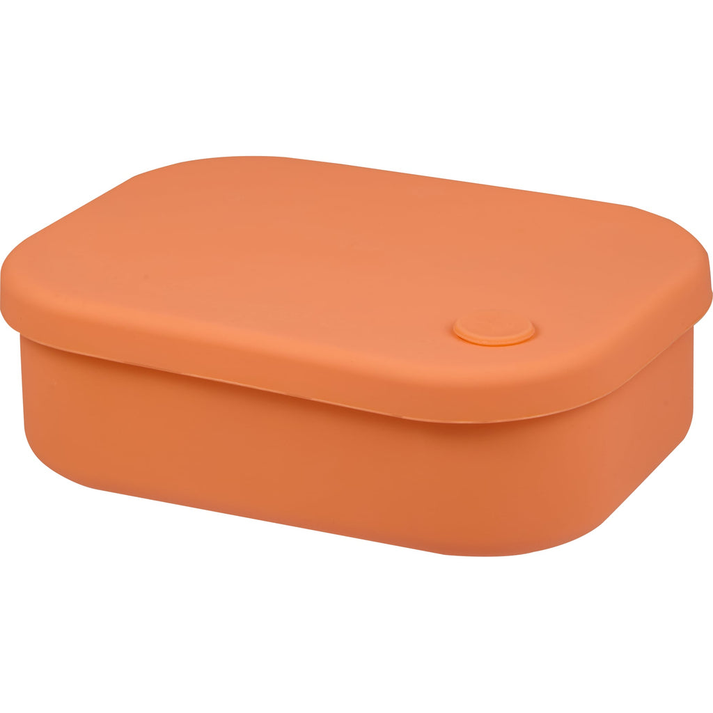 Silicone Bento Box with Four Compartments and Air Valve - Melon - Left Angle
