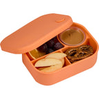 Silicone Bento Box with Four Compartments and Air Valve - Melon - Propped