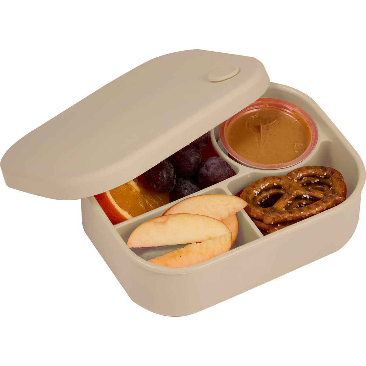 Silicone Bento Box with Four Compartments and Air Valve - Tofu - Propped