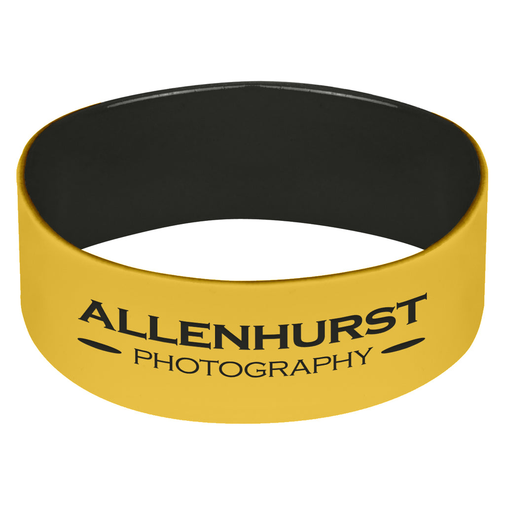 Silicone Bracelet, 1 Inch - Black - Laser