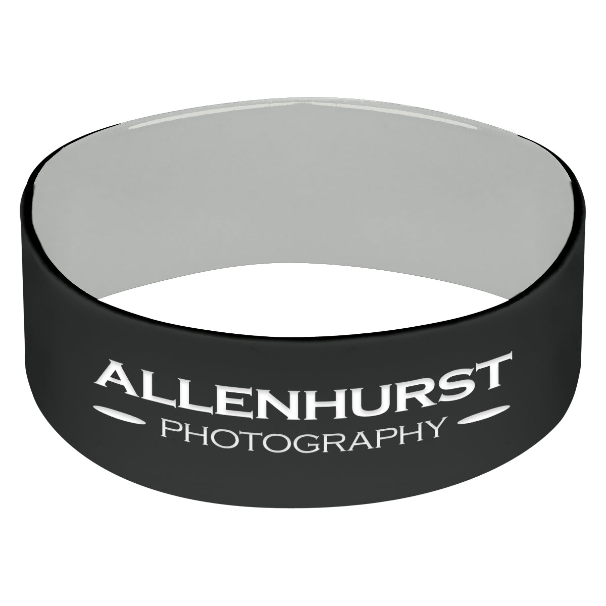 Silicone Bracelet, 1 Inch - Black - Laser