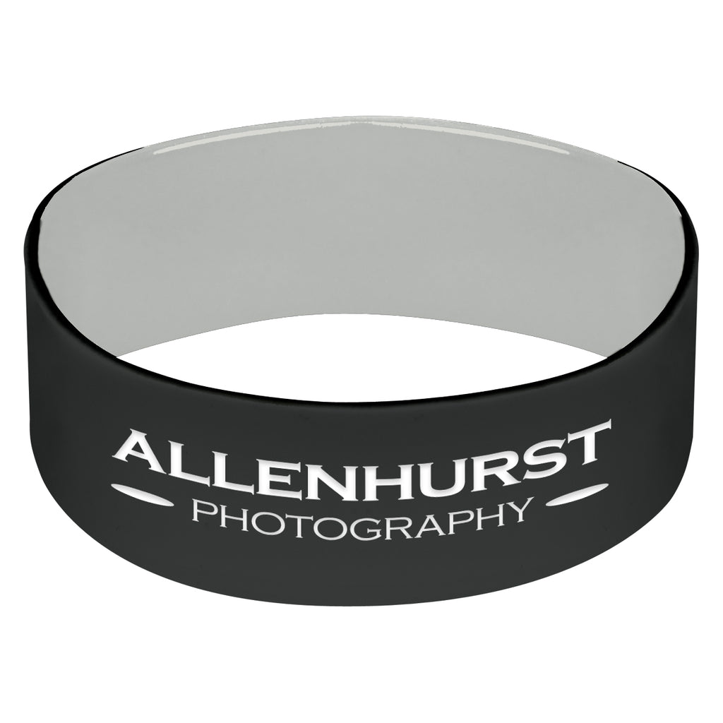 Silicone Bracelet, 1 Inch - Black - Laser