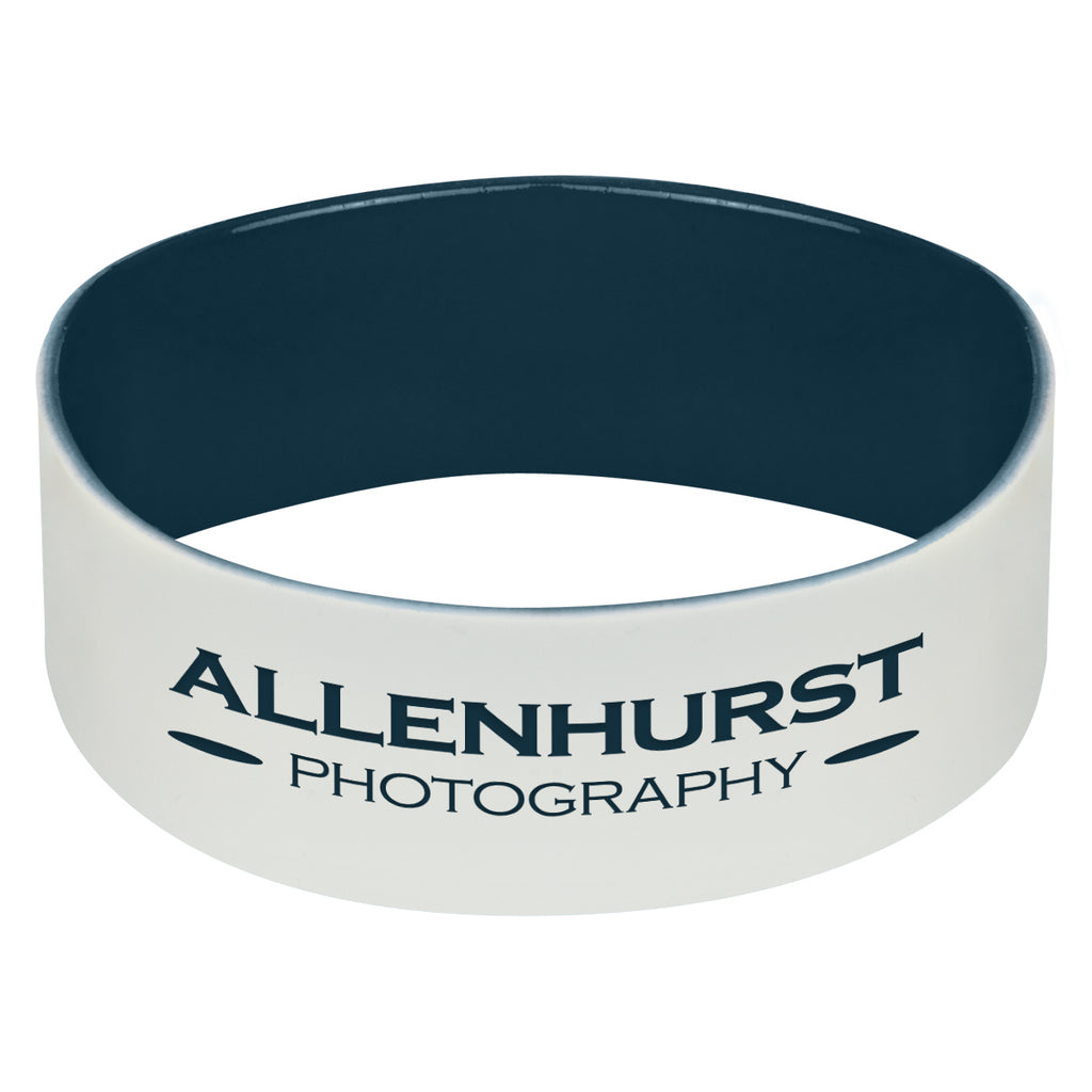 Silicone Bracelet, 1 Inch - Navy - Laser