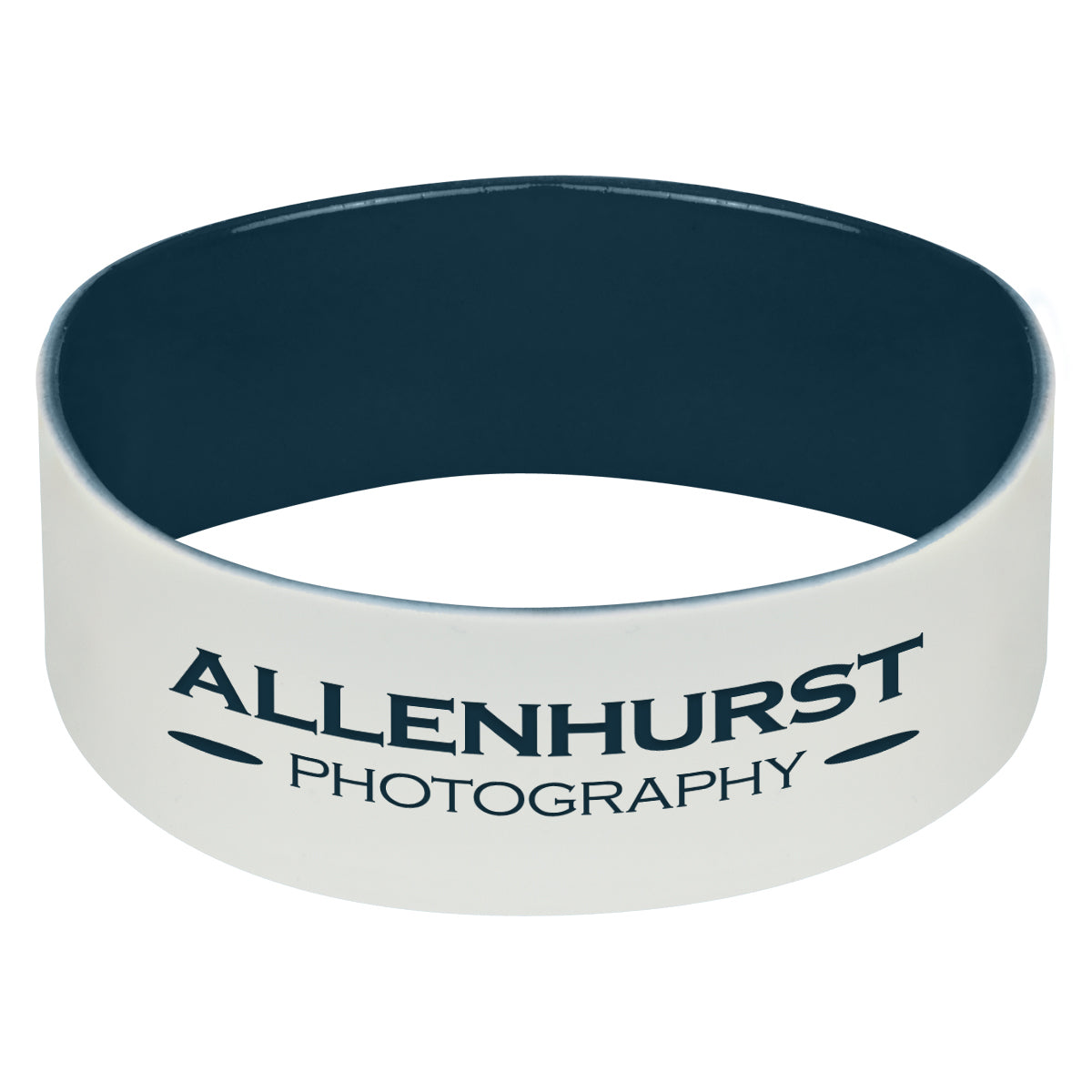 Silicone Bracelet, 1 Inch - Navy - Laser