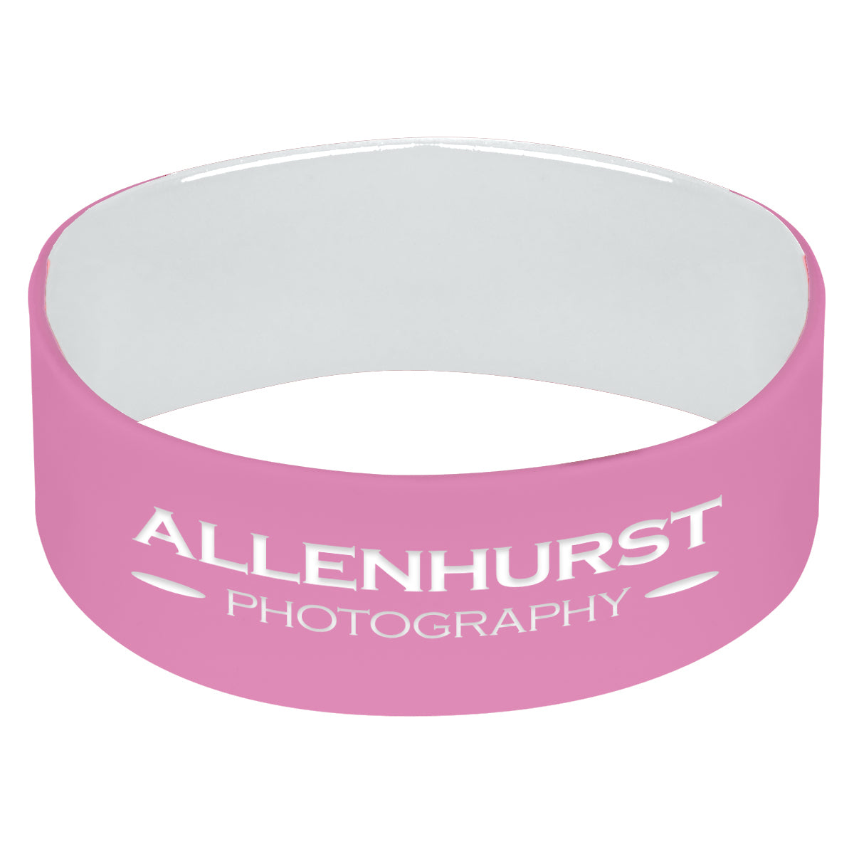 Silicone Bracelet, 1 Inch - Pink - Laser