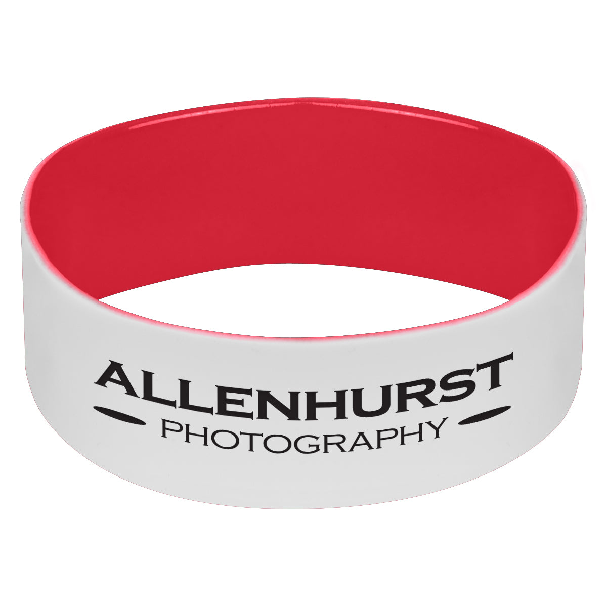 Silicone Bracelet, 1 Inch - Red - Laser