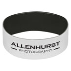 Silicone Bracelet, 1 Inch - White with Black - Laser