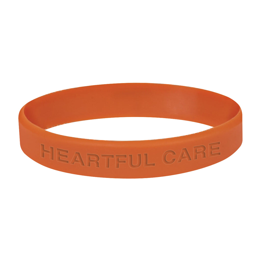 Silicone Bracelet in a Single Color - Burnt Orange - Laser