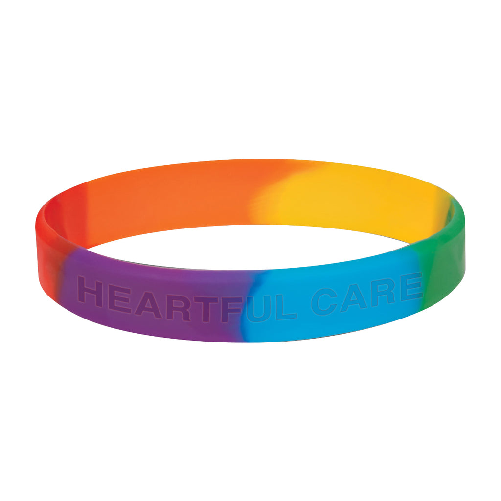 Silicone Bracelet in a Single Color - Rainbow - Laser Engraving