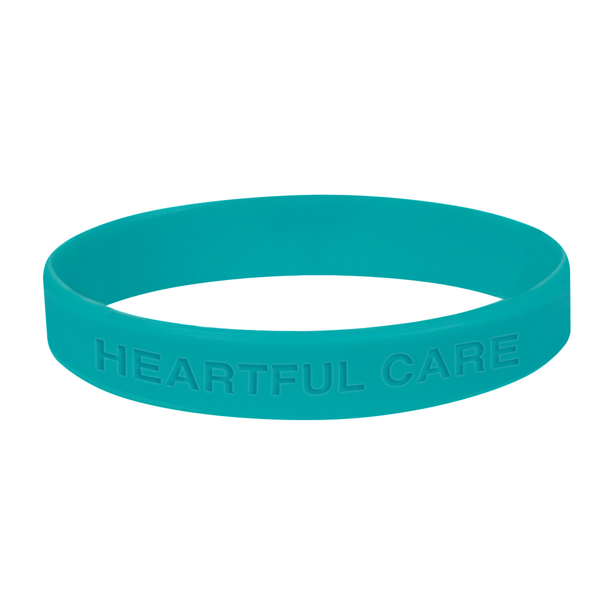 Silicone Bracelet in a Single Color - Teal - Laser