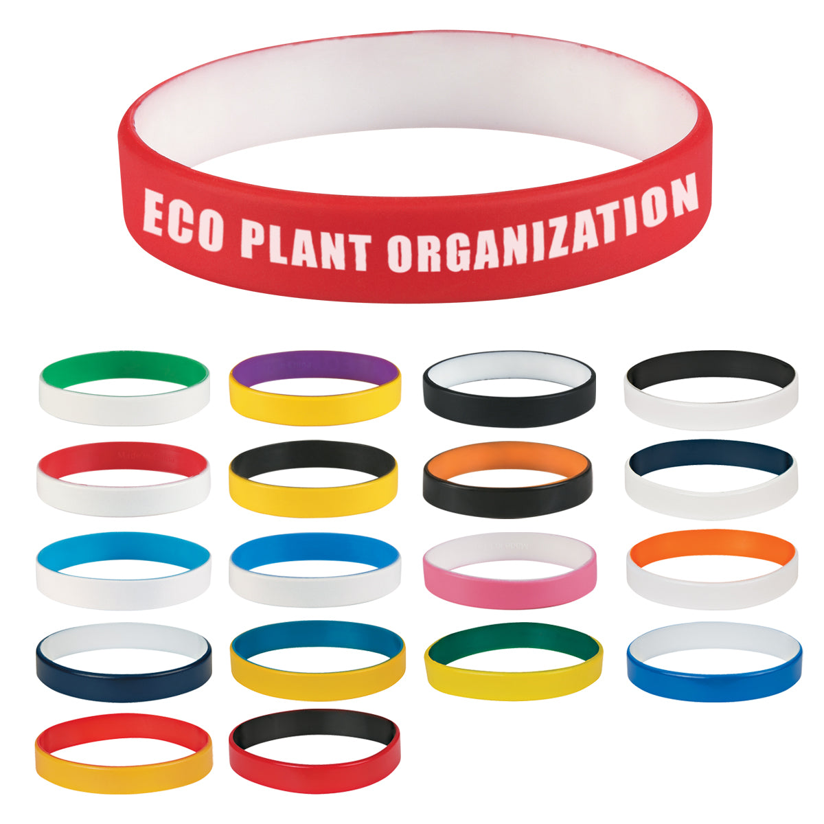 Silicone Bracelet with Colored Letters - Red