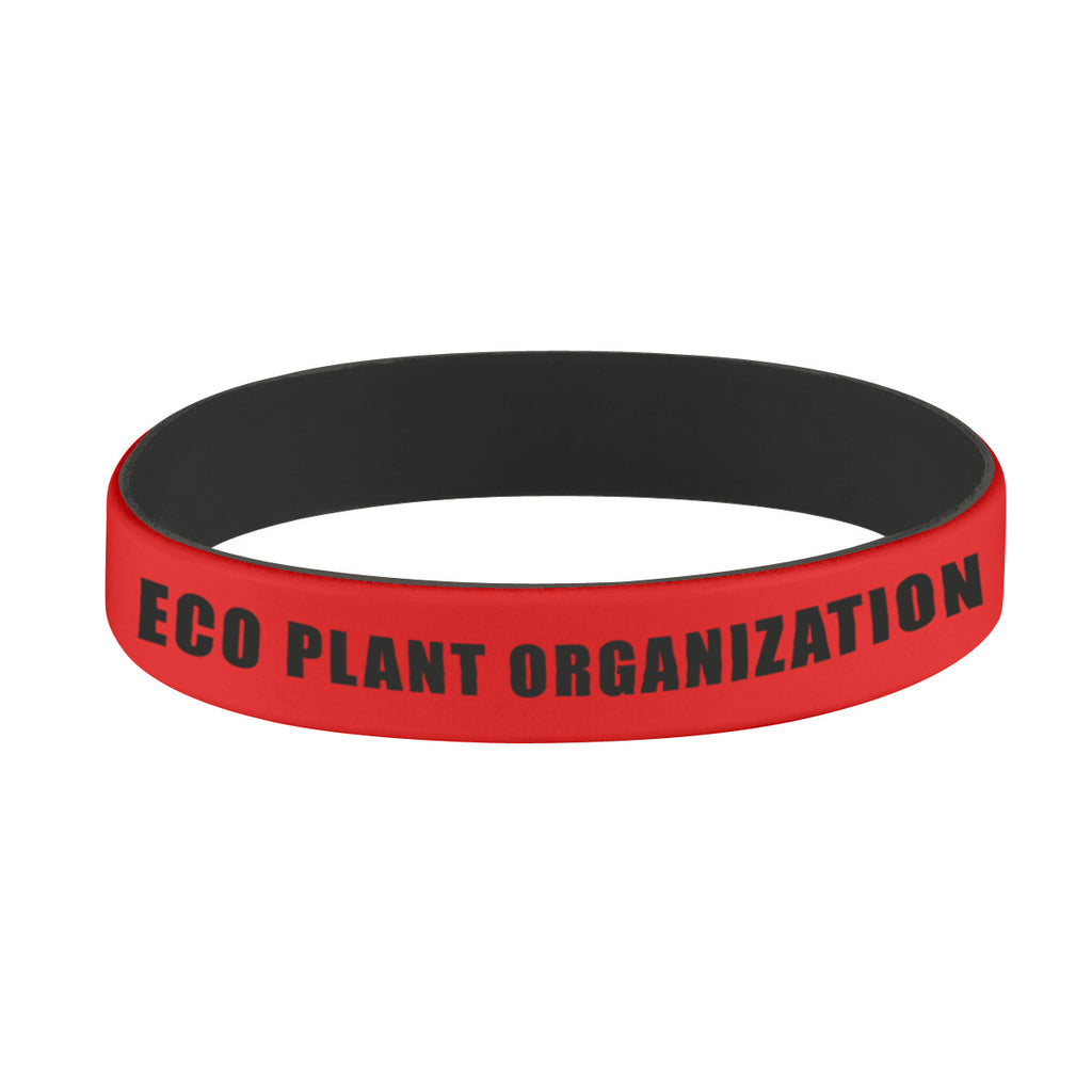 Silicone Bracelet with Colored Letters - Red - Laser