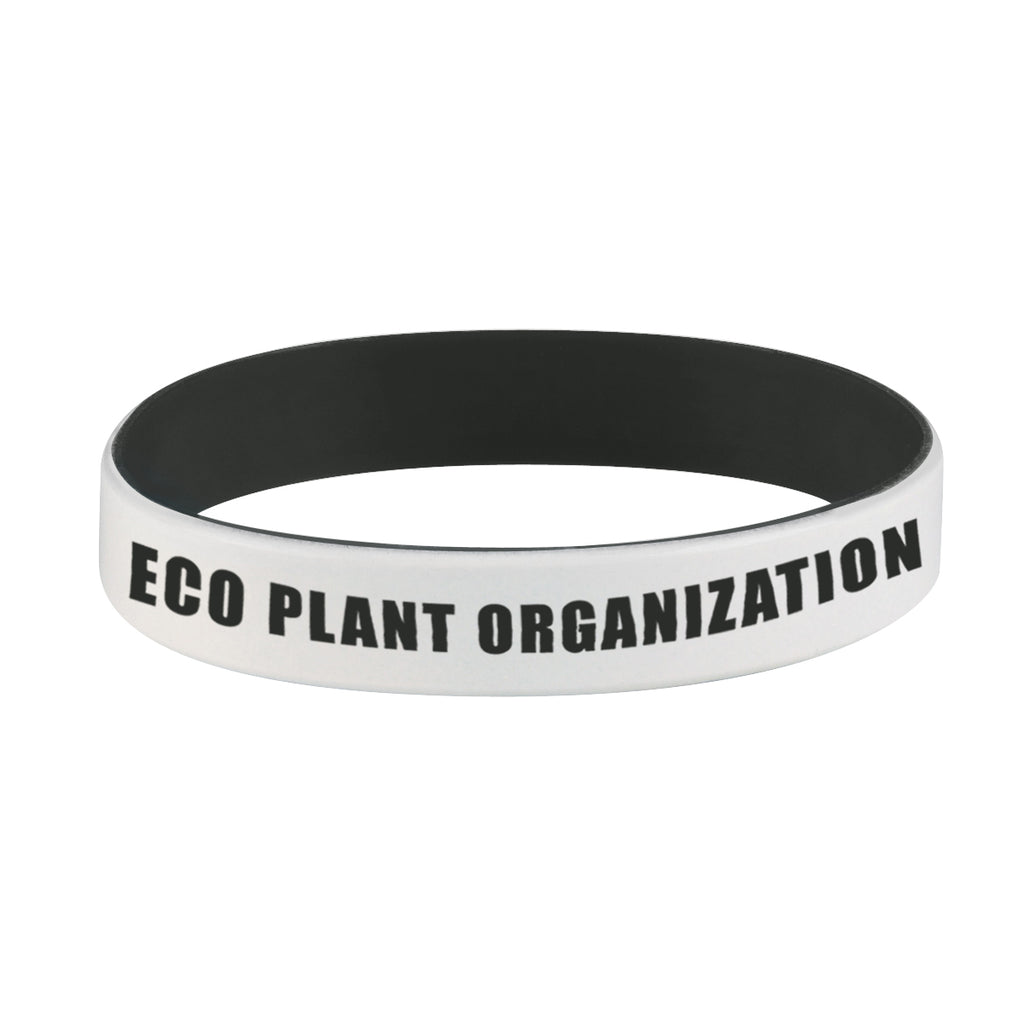 Silicone Bracelet with Colored Letters - White - Laser