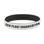 Silicone Bracelet with Colored Letters - White - Laser