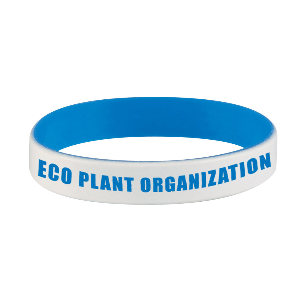 Silicone Bracelet with Colored Letters - White - Laser