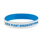 Silicone Bracelet with Colored Letters - White - Laser