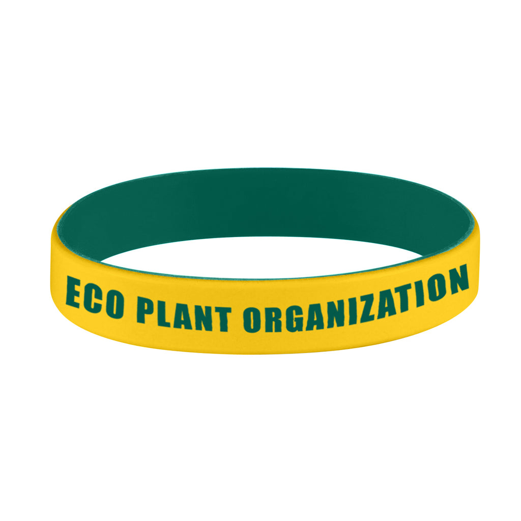 Silicone Bracelet with Colored Letters - Yellow - Laser