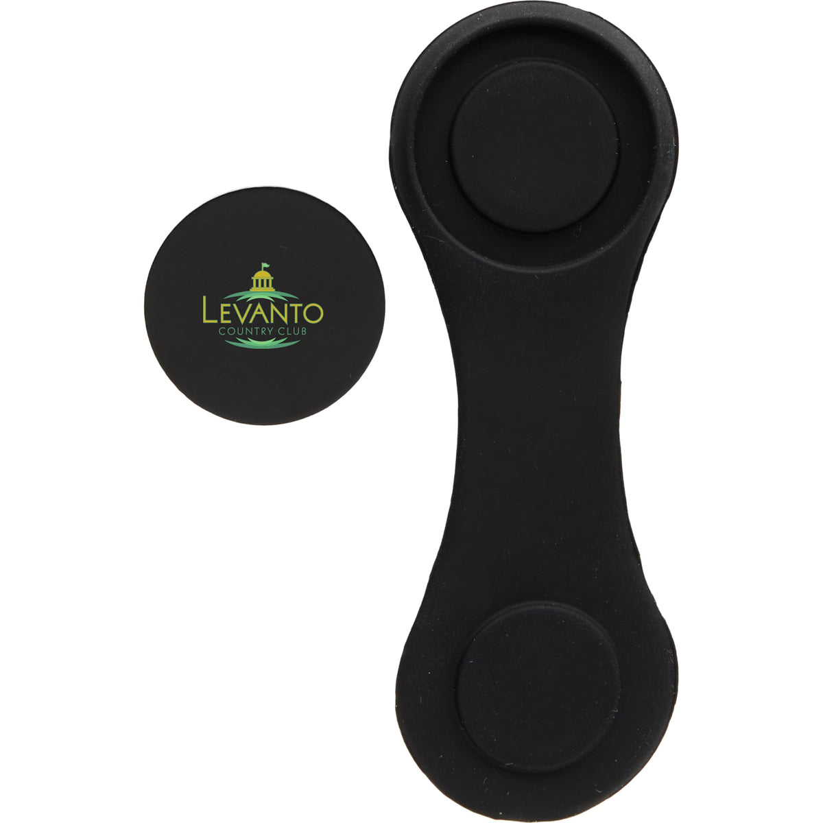Silicone Brim Clip with Removable Ball Marker Laser Engraving - Black - Components