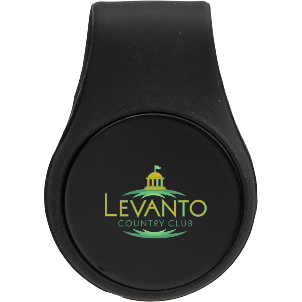 Silicone Brim Clip with Removable Ball Marker Laser Engraving - Black - Front Closed