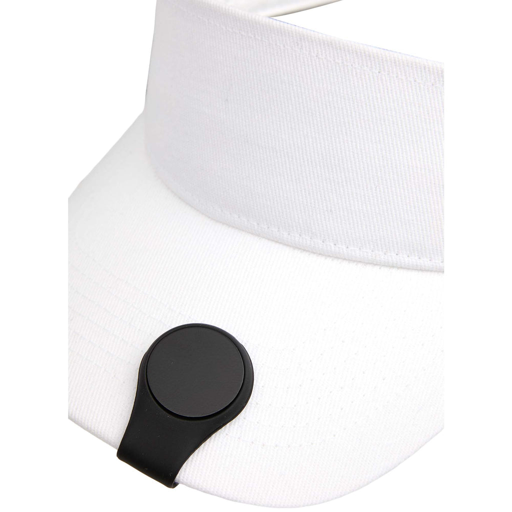 Silicone Brim Clip with Removable Ball Marker Laser Engraving - Black - Front Propped On Model