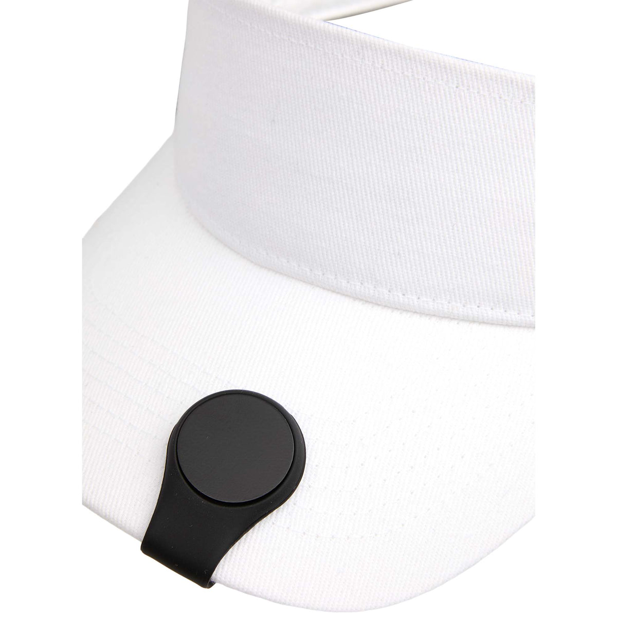 Silicone Brim Clip with Removable Ball Marker Laser Engraving - Black - Front Propped On Model