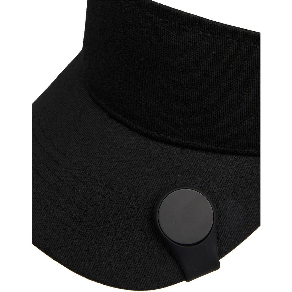 Silicone Brim Clip with Removable Ball Marker Laser Engraving - Black - Propped On Model Hat 2