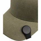 Silicone Brim Clip with Removable Ball Marker Laser Engraving - Black - Propped On Model Hat 3
