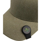 Silicone Brim Clip with Removable Ball Marker Laser Engraving - Black - Propped On Model Hat