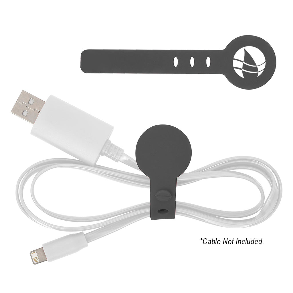 Silicone Cable Tie, Adjustable - Gray - Silk Screen