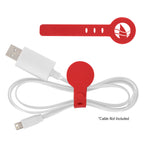 Silicone Cable Tie, Adjustable - Red - Silk Screen