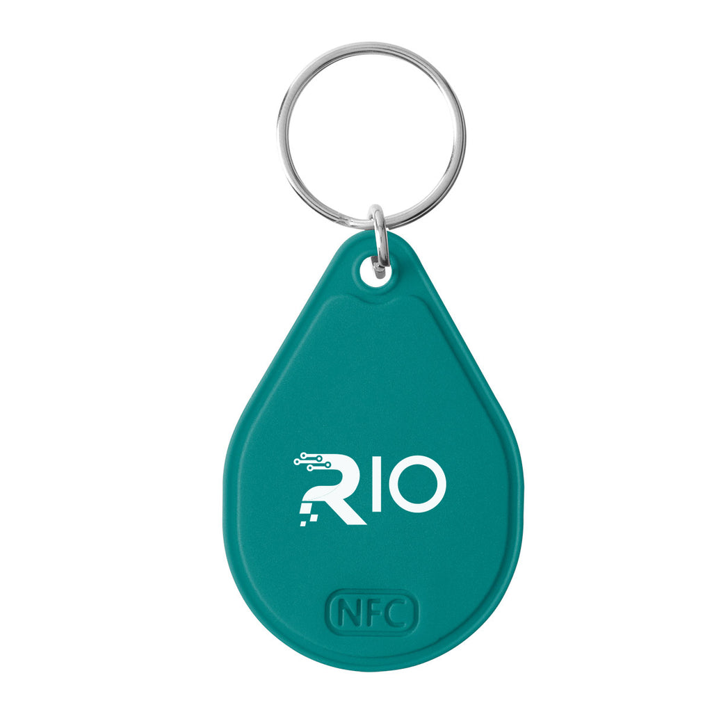 Silicone Key Tag with NFC - Teal - Pad Print